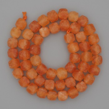 Mărgele din nefrit Mashan, cub facetat, diametrul aproximativ 7×7 mm, lungimea aproximativă 37 cm