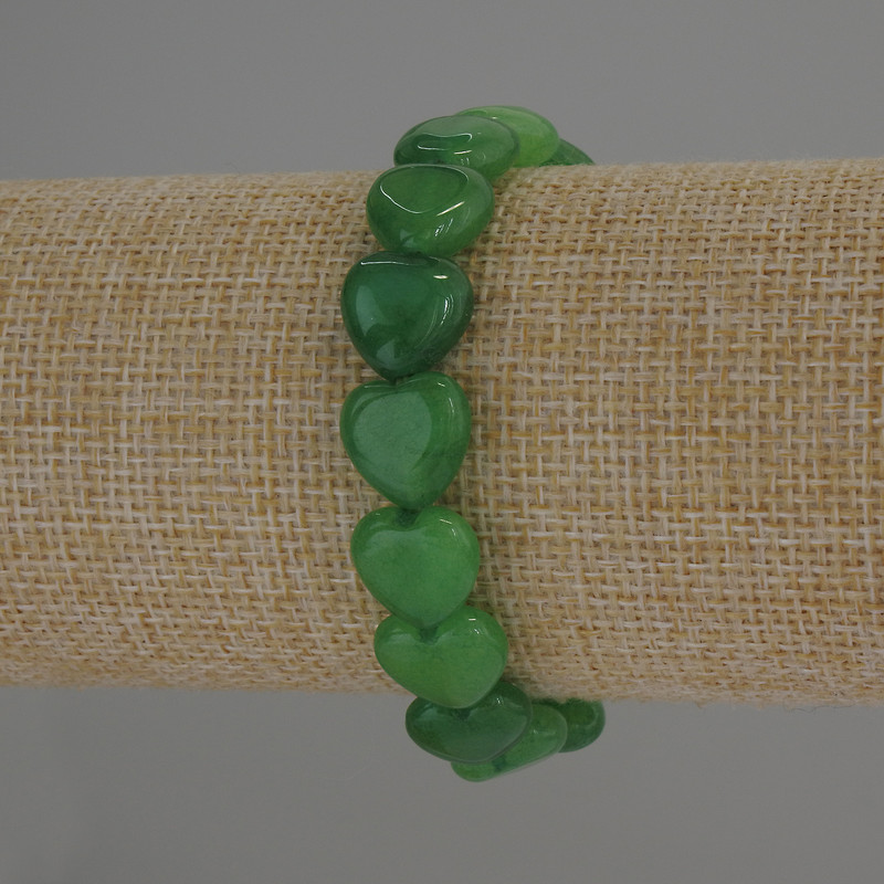 Brățară din crizopr ază în formă de inimă, diametrul 12x12 mm, lungimea 18 cm, pe elastic