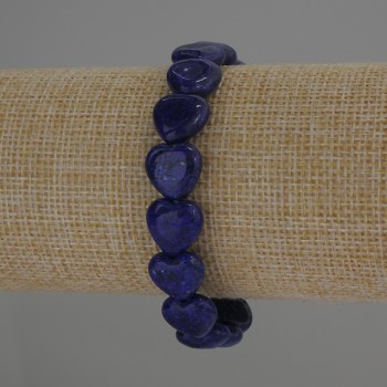 Браслет Лазурит серце, діаметр 12х12мм+-, довжина 18см стрейч