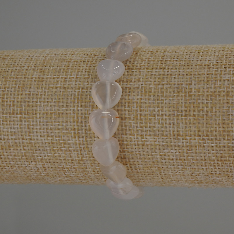 Brățară din agat, piatră naturală, în formă de inimă, diametrul 10×10 mm, lungime 18 cm, elastică