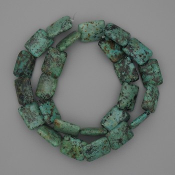 Mărgele din turcoaz african, dreptunghiulare, dimensiuni 15–18×12 mm, pe fir, lungime 40 cm +