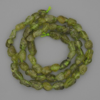 Mărgele de chrizolit pe șnur, diametru 9x5 mm, lungime aproximativă 39 cm