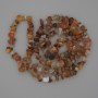 Mărgele din agat în formă de cioburi, diametru 6–10×3–6 mm, lungime 80 cm, pe șnur