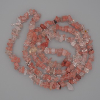 Mărgele de calcedonie mărunțite, diametru 8–10×2–5 mm, lungime aproximativă 80 cm, pe fir
