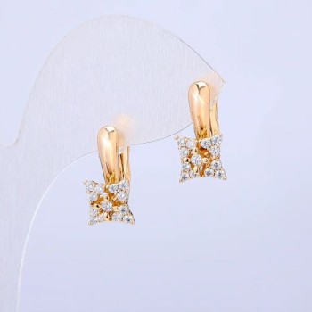 Cercei Xuping placare cu aur 18K cu cristale albe, diametru 17×8 mm +