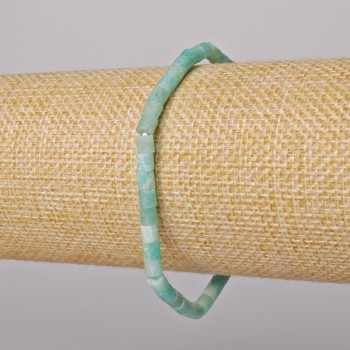 Brățară din amazonit, piatră naturală, cu fațete 4x4mm, lungime 18 cm+- (elastic)