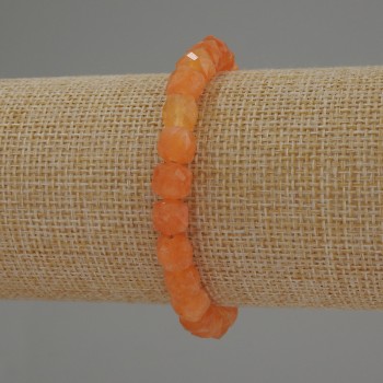 Brățară din nefrit Mashan, cuburi facetate, diametrul 7x7 mm, lungime 18 cm, pe elastic