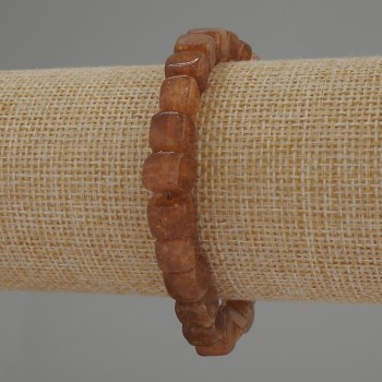 Brățară cu citrin în formă de cuburi, diametrul de 7 mm, lungimea de 18 cm, pe elastic