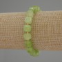 Brățară din crizolit (olivin), cuburi tăiate, diametrul 8×8 mm, mărgele 3 mm, lungime 18 cm, pe elastic