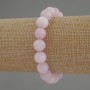 Brățară din kunzit, mărgele rotunde netede, diametru 10 mm, lungime 18 cm, pe elastic
