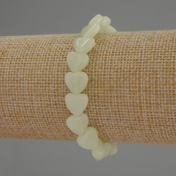 Brățară din Onix în formă de inimă, diametrul mărgelelor aproximativ 10 mm, lungime de 18 cm, pe elastic