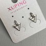 Cercei stud Xuping cu cristale albe, diametru 10x13 mm, placare cu rodiu