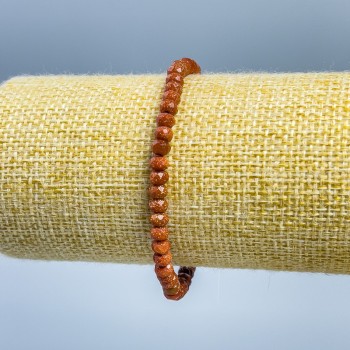 Браслет Авантюрин золотий пісок гранований рондель, діаметр 5х3мм+-, довжина 18см (стрейч)