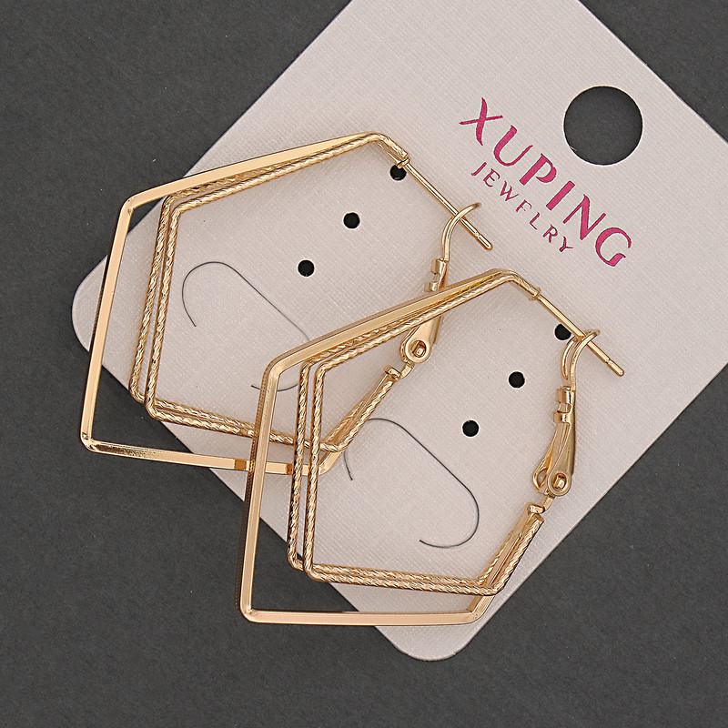 Cercei Xuping, diametrul 4 mm ±, lungimea 37 mm ±, placare aur 18K