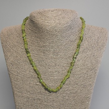 Намисто Хризоліт галтівка, діаметр 5-8х6мм+- довжина, довжина 45см+- з замочком