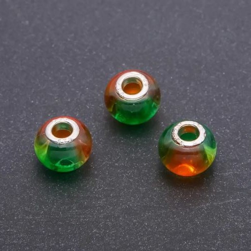 Mărgea Pandora din plastic, diametrul 15x12 mm, gaură 4,5 mm, set de 6 bucăți