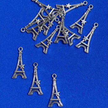 Pandantiv Turnul Eiffel, diametru 29x13 mm, culoare argintiu, finisaj 20 g, +/- 17 buc.
