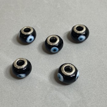 Mărgea Pandora din plastic, diametrul 14×10 mm, gaură de 4,5 mm, pachet de 6 buc.