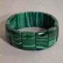 Brățară din malahit, piatră naturală, segmente de 25x17 mm, lungime 18 cm, elastică