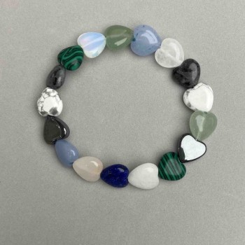 Браслет Асорті серце, діаметр 12мм+-, довжина 18мм+- стрейч