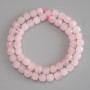 Mărgele din cuarț roz, cuburi facetate, diametrul 7×7 mm, lungime 37 cm ±, pe fir