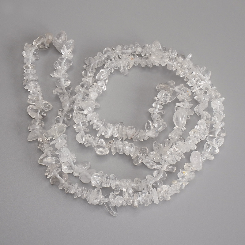 Mărgele din cristal de munte fragmente, diametrul 10×3-5 mm ±, lungime 76 cm ± pe șnur