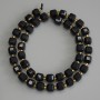 Mărgele de turmalin, cuburi tăiate 7×7 mm ± cu mărgele de 3 mm ± pe șnur, lungime 37 cm+