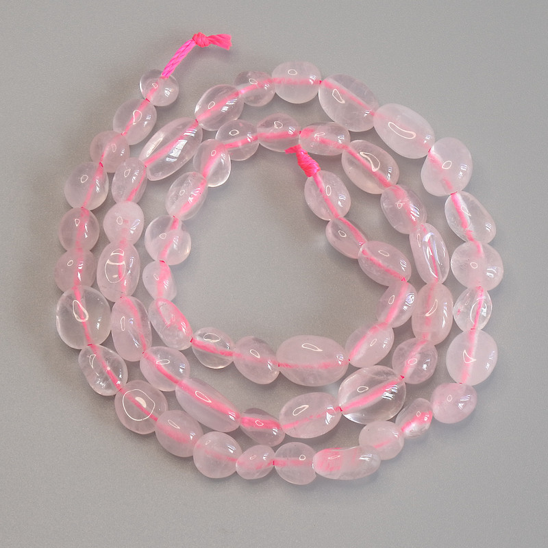 Mărgele din cuarț roz, fațetate, diametrul 6-8×6 mm, lungime 39 cm ± pe șnur