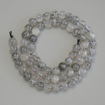 Mărgele din cuarț Herkimer diamantat, sferice netede, 6 mm+, lungime 39 cm+