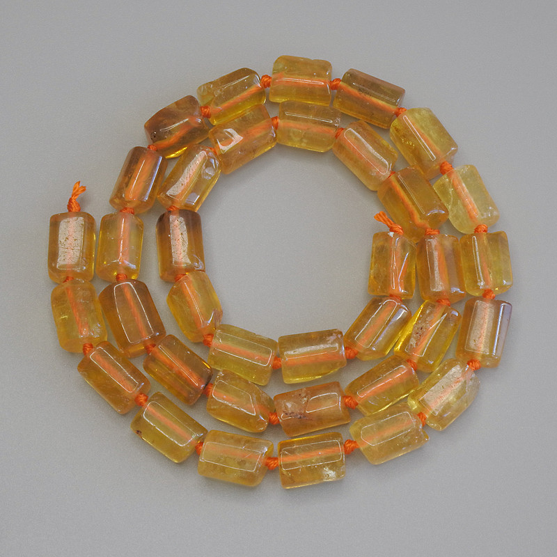 Mărgele din citrin tăiate, diametrul 11x7 mm, lungime 41 cm, pe șnur