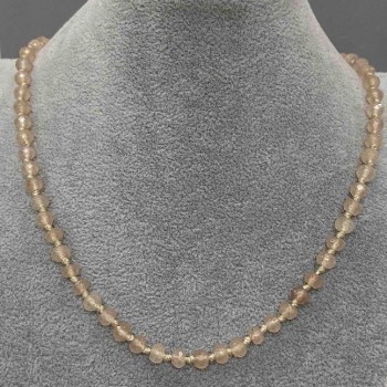 Colier din selenit sintetic, rondele tăiate 6x4 mm, lungime 50 cm