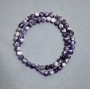 Mărgele din ametist, piatră naturală, formă sferică netedă, diametrul 6,5 mm, lungimea 39 cm, pe șnur