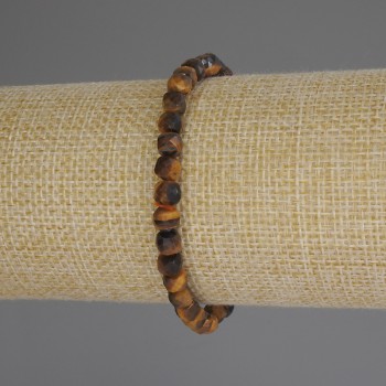 Браслет Тигрове Око гранований кубик, діаметр 5х5мм+-, довжина 18см (стрейч)