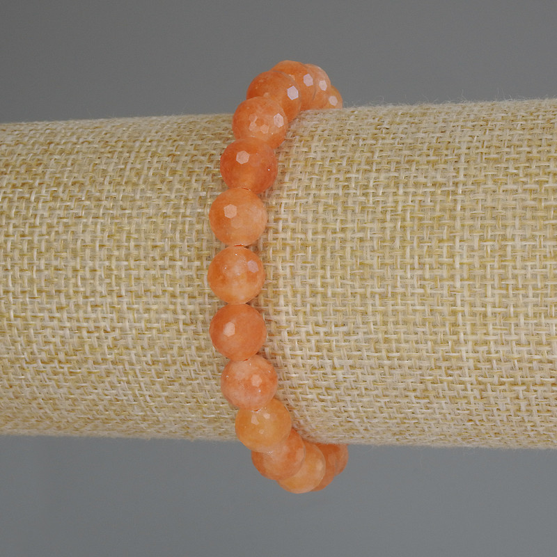 Brățară din nefrit Mashan, mărgele tăiate de 8 mm, lungime 18 cm (elastic)