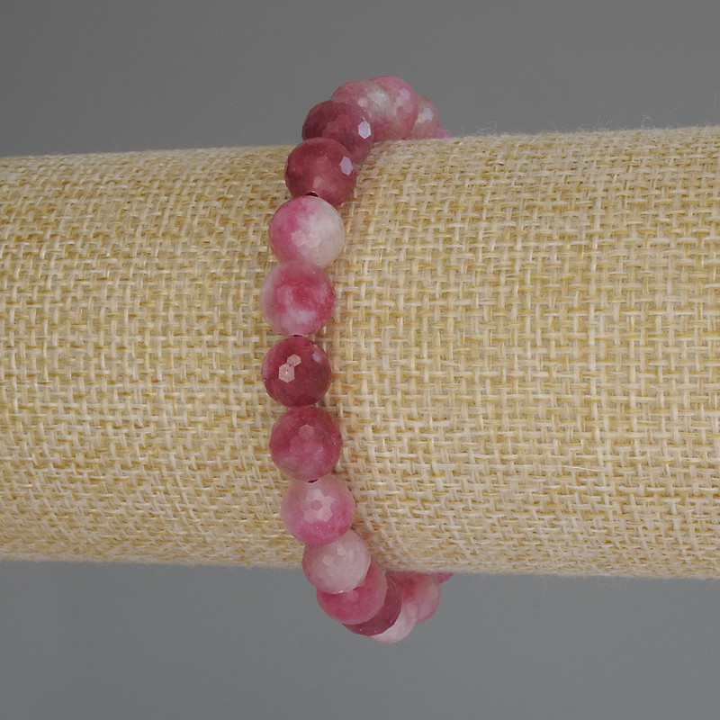 Brățară cu turmalin, mărgele facetate, diametrul 8 mm, lungime 18 cm (pe elastic)