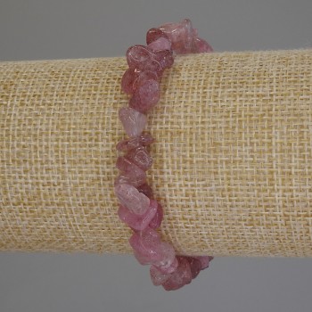 Браслет Полуничний кварц крихта, діаметр 8х3-5мм+-, довжина 18см+- стрейч