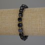 Brățară din agată, cuburi tăiate, diametru 7×7 mm, mărgele de 3 mm, lungime 18 cm, pe elastic