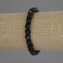 Brățară din turmalină neagră, cuburi facetate, diamtru aproximativ 6,5 mm, lungime 18 cm, cu elastic