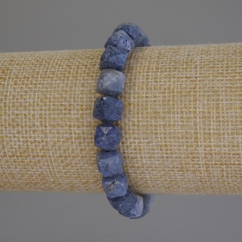 Brățară din coral fosil, cuburi granulate, diametrul de 8 mm, lungime 18 cm, elastică