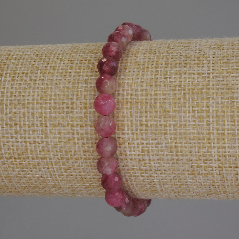 Brățară cu turmalin, boabă tăiată, diametrul de 6 mm, lungimea 18 cm (elastic)