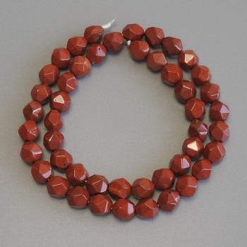 Mărgele din jasper roșu, multifacetate, diametrul 8x7 mm, 5 mm +/-, lungime 36 cm+