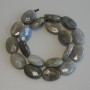 Mărgele din labradorit, facetate, formă ovală, diametrul 21×14 mm, pe șnur, lungime 39 cm