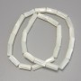 Mărgele sidef cilindrice, diametrul 13×6 mm, lungimea aproximativ 39 cm, pe fir