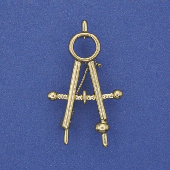 Broșă compas metal auriu 41×24 mm+