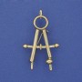 Broșă compas metal auriu 41×24 mm+