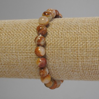 Brățară din onix cu mărgele netede, diametrul 8,5 mm, lungime 18 cm (elastică)