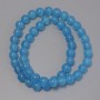 Mărgele ochi de pisică albastre, din piatră sintetică, biluțe netede, diametrul 8,5 mm ± pe fir, lungime 37 cm+