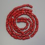 Mărgele din coral roșu, fațetate, diametrul 12–22×8–10 mm, pe fir, lungime aproximativă 120 cm