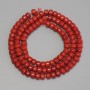 Mărgele din coral roșu, formă rondel, diametrul 5×3,5 mm, pe șnur, lungime 40 cm
