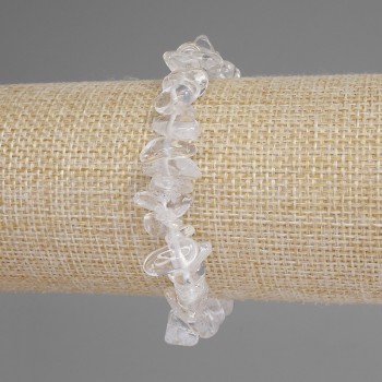 Brățară din cristal de munte – fragmente 7–11×4–6 mm, lungime 18 cm, brățară elastică